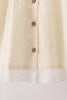 Cream plaid button dress