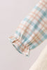 Cream plaid button dress