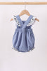 Blue pumpkin embroidery lace ruffle bubble