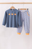Teal pumpkin embroidery pants set