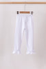 White ruffle pants