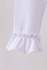 White ruffle pants