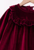 Maroon velvet ruffle dress