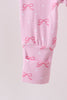 Pink bow print bamboo romper