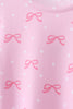 Pink bow print pants bamboo set