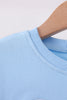 Blue Floral Bow Embroidery Top