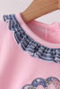 Pink turkey applique ruffle pants set