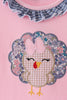 Pink turkey applique ruffle dress