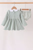Green turkey embroidery scalloped bloomer set