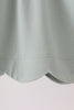 Green turkey embroidery scalloped dress
