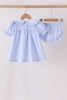 Blue turkey embroidery checkered bloomer set