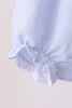 Blue turkey embroidery checkered ruffle bubble