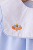 Blue turkey embroidery checkered bubble