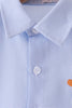 Blue turkey embroidery button down shirt