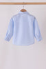 Blue turkey embroidery button down shirt