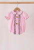 Pink turkey embroidery ruffle gingham bubble