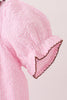 Pink turkey embroidery ruffle gingham bubble