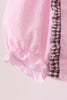 Pink turkey embroidery ruffle gingham bubble