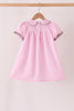Pink turkey embroidery ruffle gingham dress