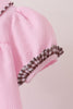 Pink turkey embroidery ruffle gingham dress