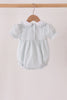 Green plaid turkey embroidery ruffle bubble