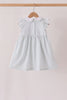 Green plaid turkey embroidery ruffle dress