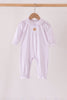Pink dot turkey embroidery ruffle romper