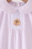 Pink dot turkey embroidery ruffle romper