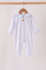 Blue dot turkey embroidery romper