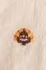 Beige turkey embroidery ruffle pants set