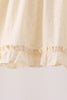 Beige turkey embroidery ruffle pants set