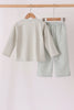 Green turkey embroidery gingham pants set