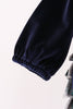 Navy plaid ruffle bubble