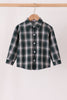 Green plaid button down shirt