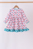 Pink santa holly ruffle dress