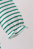 Green stripe gingerbread embroidery ruffle romper