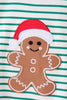 Green stripe gingerbread embroidery pants set