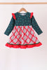 Forest holly plaid ruffle dress