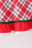 Forest holly plaid ruffle dress