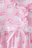 Pink santa claus bamboo ruffle pants set