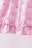 Pink santa claus bamboo ruffle pants set