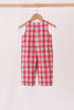 Red christmas tree truck embroidery plaid jonjon