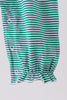 Green gingerbread embroidery stripe ruffle romper