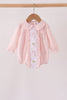 Pink candy cane holly embroidery plaid bubble
