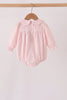Pink candy cane holly embroidery plaid bubble