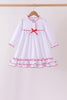 White bow ruffle dress