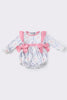 Pink bow floral print girl bubble