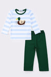 Forest duck applique boy set