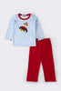 Red rocket applique boy set