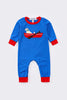 Blue puppy fishing boy romper